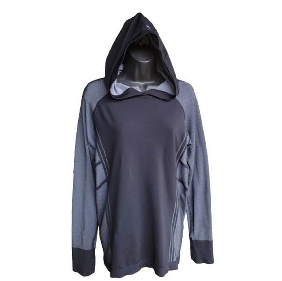 Athleta Hoodie NeoThermal Black & Grey Sports Top Sz XL - Picture 4 of 6